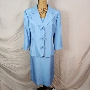 CYNTHIA HOWIE Size 16 100% Shantung Silk Dress Suit Set Wedding Maggy Boutique